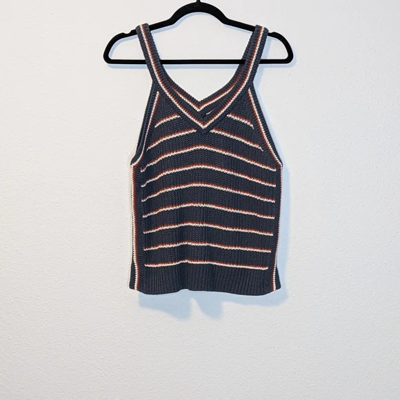 NWT Madewell Striped Blue Orange Knit Tank - Picture 2 of 9